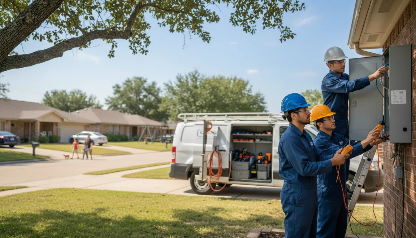 Certified electrician providing emergency electrical services in Gorman, TX